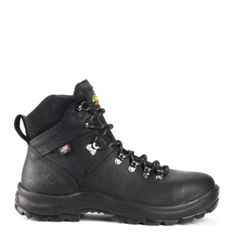 Thorogood AMERICAN UNION SERIES – WATERPROOF – 6″ BLACK WORK BOOT メンズ スチールトゥブーツ 黒 | LNO-7165