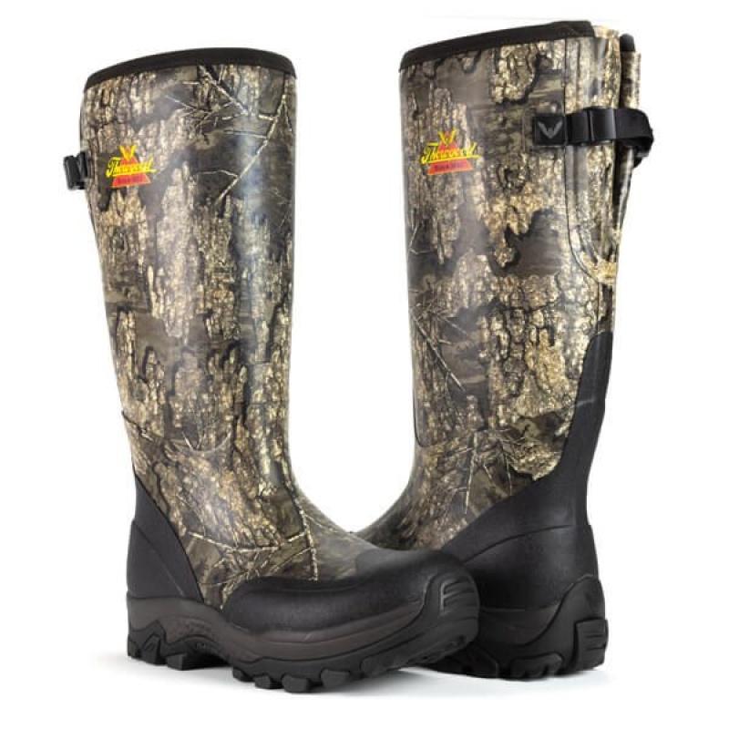 Thorogood INFINITY FD RUBBER BOOT RealTree® TIMBER® // NON-INSULATED メンズ 防水ブーツ 黒 ゴールド | IQK-2845