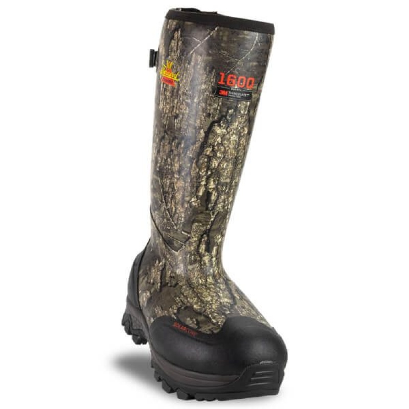 Thorogood INFINITY FD RUBBER BOOT RealTree® TIMBER® // 1600g メンズ 防水ブーツ 黒 ゴールド | PQW-7156