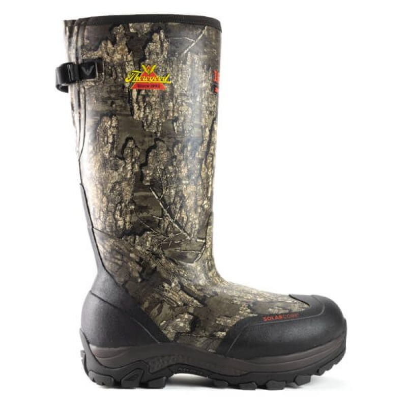 Thorogood INFINITY FD RUBBER BOOT RealTree® TIMBER® // 1600g メンズ ハイキングブーツ 黒 ゴールド | BKH-5902